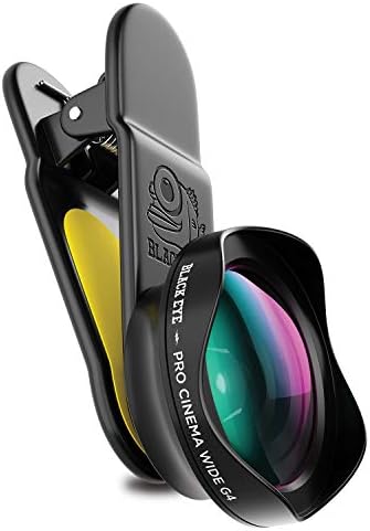 Black Eye Pro Cinema Wide G4 120° wide-angle lens, optimized for smartphones built in/after 2018 (Universal clip mount, Double-sided anti-reflective coating, Also works with DualCams)