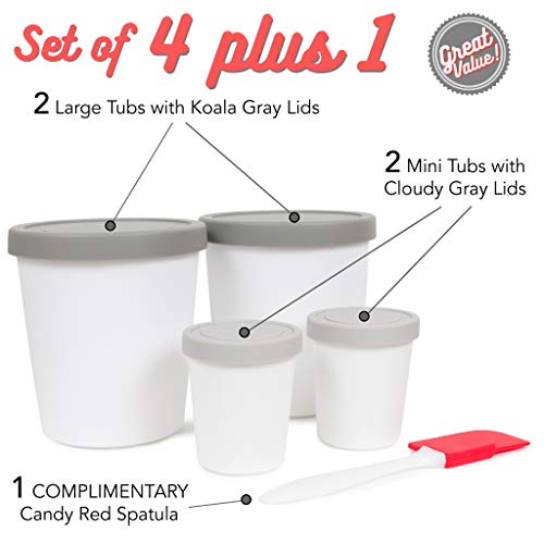 Homemade Ice Cream Containers Set Reusable BPA Free Freezer Storage