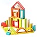 Agirlgle Large Wood Building Blocks Set for Toddlers Kids 32 Pcs Construction Building Toys Set Preschool Learning Educational Toys - Rainbow Stacker Wooden Blocks for Boys & Girls
