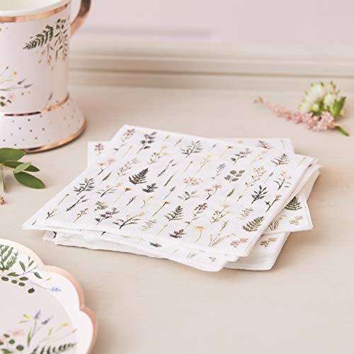 Ginger Ray Lot de 16 serviettes en papier « Let's ParTea »