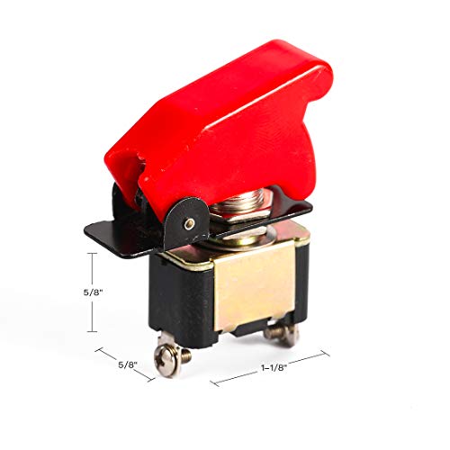 image for CZC AUTO 5 Pack Rocker Toggle Switch ON OFF with Red Aircraft Safety C