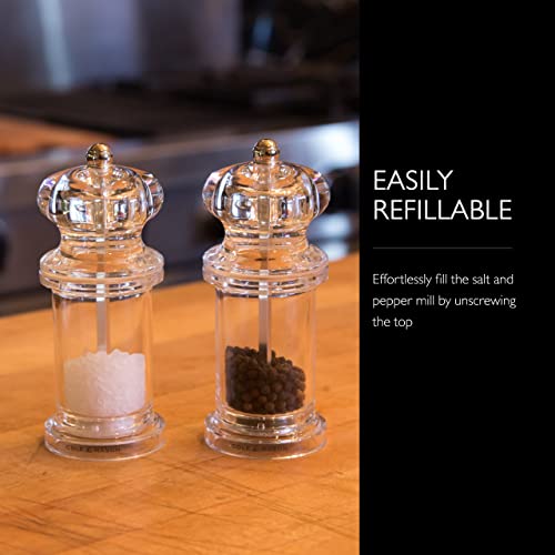 COLE & MASON 505 Salt and Pepper Grinder Set Clear Acrylic Mills