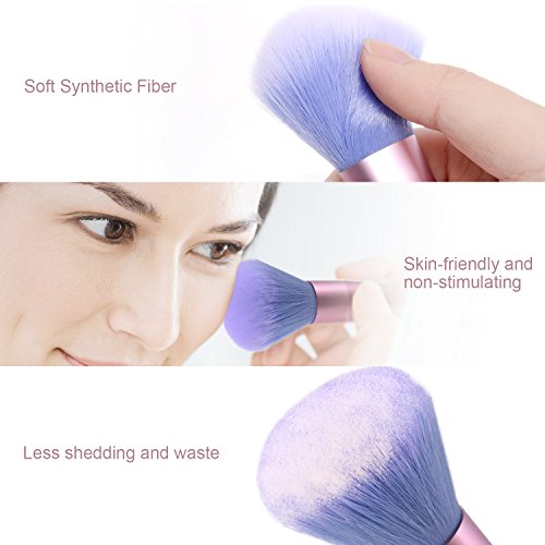 Ameauty Makeup Brush Set, Premium Face Powder Blush Eyeshadow Brush Eyebrow Brush Lip Makeup Brush with Quicksand Handle - Makeup Brush Kit for Concealer Blending Powder Liquid Cream Cosmetic (7PCS) - Thumbnail 2