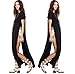 Moxeay® Bandage Womens Open Side Split Long Maxi Dress Summer Solid T-shirts Tops