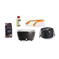  Lotusgrill Lotusgrill kleiner schwarz Edelstahl Stahl Kunststoff Camping Balkon Picknick ✔ rund ✔ tragbar rauchfrei ✔ Grillen mit Holzkohle ✔ für den Tisch 