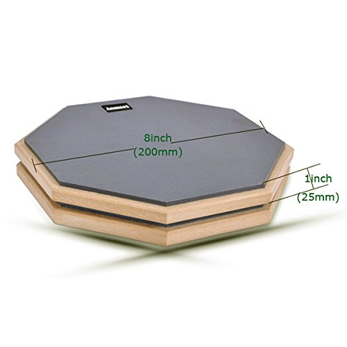 Luvay 8-inch Practice Pad (Grey) 2-Sided Silent Drum Pad, with Stand and Bag - Thumbnail 2