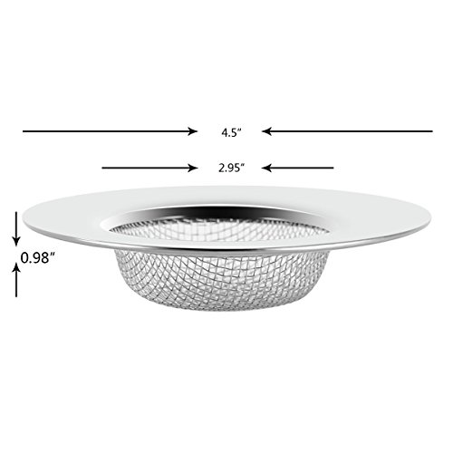 2 PCS Stainless Steel Sink Strainer SiFree Waste Plug Bathroom Hole Hair Filter Perfect for Kitchen Sinks, Rim 3in Diameter - Thumbnail 3