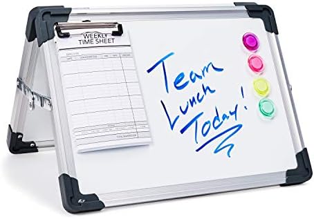 Juvale 折りたたみ式マグネットホワイトボード 卓上イーゼル 両面マグネット4個付き 11 X 15