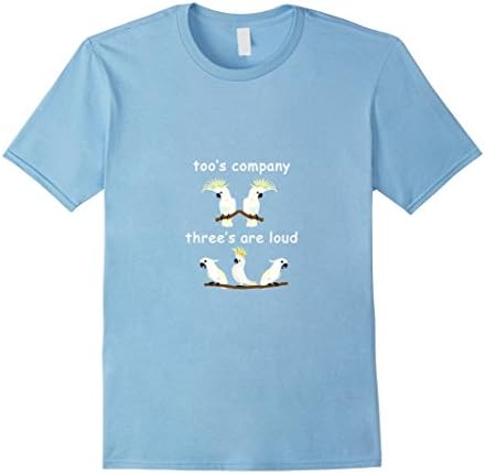 Men's Too's Company Three's Are Loud Cockatoo Tshirt Medium Baby Blue