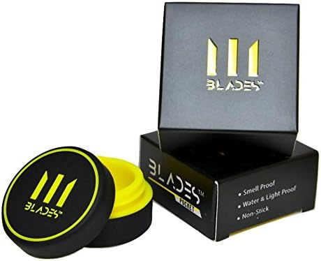 BLADES POCKET Silicone Wax Container Non-Stick Smell Proof BPA Free Food Grade Multi Purpose Storage Jar Holder Yellow