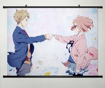 Wall Scroll Poster Fabric Printing For Anime Kyoukai no Kanata Beyond the Boundary Akihito Kanbara Mirai Kuriyama