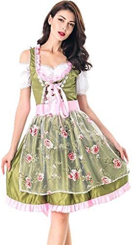 ROLECOS Womens German Beer Girl Costume Oktoberfest Authentic Bavarian Dirndl Dress Halloween Costume