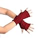 GBSELL Women's Winter Crochet Knitted Arm Long Fingerless Warmers Gloves (Wine Red)