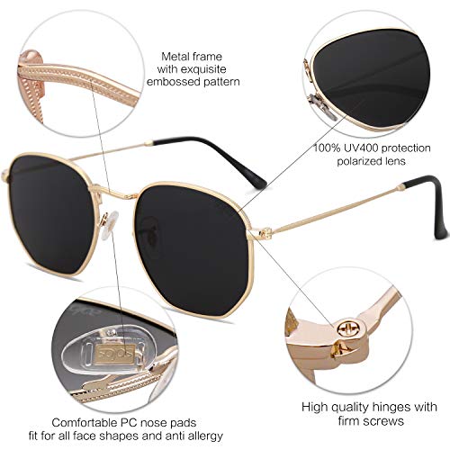 SOJOS Small Square Polarized Sunglasses for Men and Women Polygon Mirrored Lens SJ1072 - Image 5
