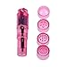 Finever Mini Massager Handheld with 4 Heads Pocket Vibrating Pen for Face, Neck, Head,Back Pink