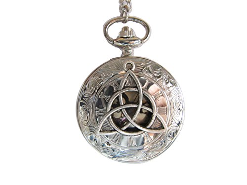 Rome Number the Flower of Life Charm Pendant Watch, Antique Silver Watch Necklace