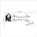 MLMSZ Love The Life You Live Bob Marley Quotes with His Smiling Face Removable Vinyl Wall Decals Poster Wall Art Wallpaper Wall Stickers Home Decoration (Black)
