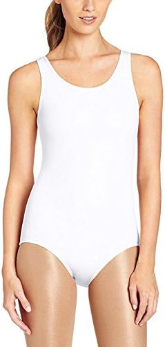 FAIMILORY Women's Basic Solid Scoop Neck Bodysuit Stretch Leotard