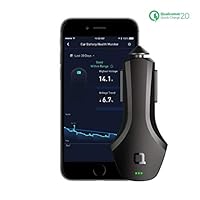 nonda ZUS Smart Car Charger Quick Charge 36W, Monitor Car Battery and Find Your Car, 2 Reversible USB Ports and Led for iPhone XS/Max/XR/X/8/7/6/Plus