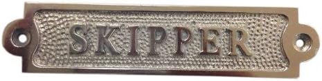 Chrome Skipper Sign 6 - Chrome Plaques - Nautical Decor Home Decoration by ITDC