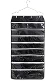 MOT Global Hanging Jewelry Organizer Holder Bag Double Sided Storage 56 Pockets with Zipper (Hanger Included)