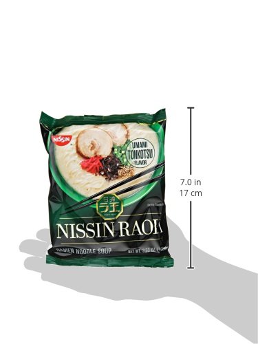 NISSIN RAOH RAMEN NOODLE SOUP, UMAMI TONKOTSU, 3.53 OZ, GREEN