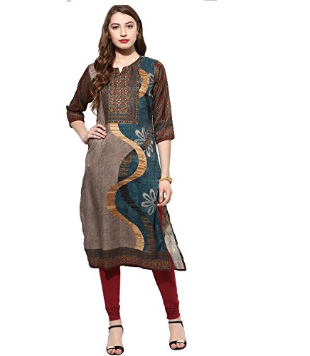 Lagi Kurtis Ethnic Women Kurta Kurti Tunic Digital Print Top Dress Casual Wear New Launch (Grey)