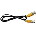 ANVISION 6-Pack Black 1m 3.3ft BNC Male to BNC Male Jumper Cable with Yellow Connector for CCTV DVR to TV System