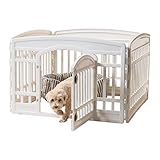 IRIS 24'' 4 Panel Exercise Pet Playpen with Door, White
