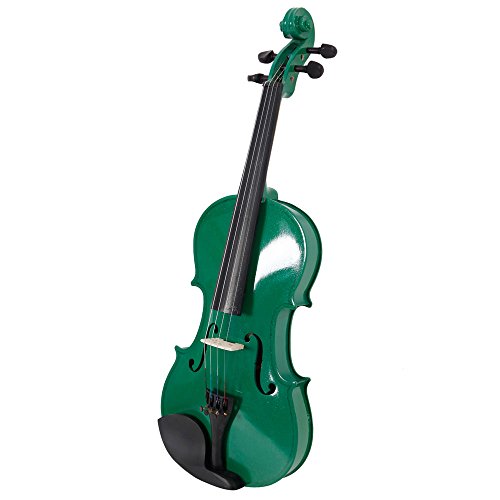 LAGRIMA 4/4 Beginner Kid Violin, Handcrafted Acoustic Violin Beginner Kit, Case, Bow and Rosin, Green