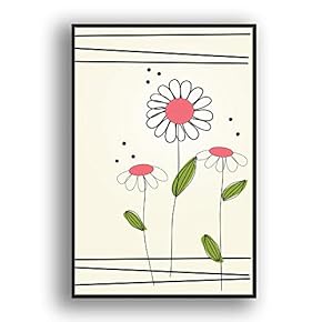 Framed Canvas Wall Art Beautiful Flowers in Grid Giclee Print Gallery Wrap Modern Home Prints Ready to Hang - 16x24 inches