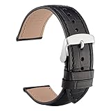 WOCCI 18mm 19mm 20mm 21mm 22mm Alligator Embossed Leather Watch Band, Replacement Strap for Men or Women
