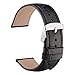 WOCCI 18mm 19mm 20mm 21mm 22mm Alligator Embossed Leather Watch Band, Replacement Strap for Men or Women