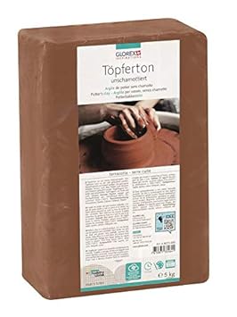 GLOREX Töpferton 5kg Terracotta Ton, 22 x 15 x 7 cm