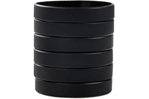 BRANDWINLITE Wholesale 6pcs/pack Rubber Bracelets Silicone Wristbands for Men,Women&Teens for Party Favors,Events,Sports,Classroom Funny,Training and Office-Black 7"