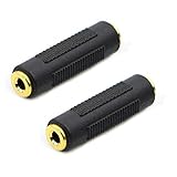 Pasow 3.5mm to 3.5mm Stereo Jack Audio Adapter Female/Female Connectors,Gold Plated (2 Pack)