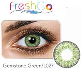 Case for Color Contacts Eye Lenses FreshGo Cosmetic Makeup Lens Last 1 Month!!!   (GEMSTON Green)