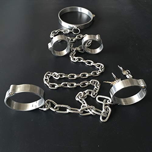 COSY-L SM Bondage Toys for Full Body – Stainless Steel Handcuffs, Anklet, Collars for Couples – BDSM Adult Sex Toys Torture/Fetish/Restraints/Slave,Female