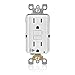 Leviton GFCI Outlet with Audible Alarm, 15 Amp, Self Test, Tamper-Resistant with LED Indicator Light, Great for Refrigerators in Garages, GFTA1-W, White