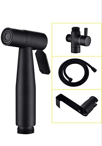 YYBFG Bidet bidet Toilet spray gun set Shower head One in two out Toilet companion Flusher black