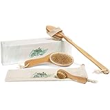Blu Oasis Premium 3 Piece Dry Brush Set with Travel Bag - Includes Facial Brush and Body Brushes - Exfoliates and Revives Dry Winter Skin, Reduces Appearance of Cellulite &amp; Promotes Lymphatic Flow