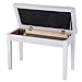 AW Piano Bench Stool Dual PU Padded Keyboard Double Storage Bookcase Seat Chair 29