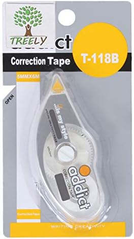 TREELY Easy Eco - Friendly White Correction Tape Roller, 5mm X 6m Transparent Sticker For Office Pack of 1