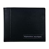 Tommy Hilfiger Men's Leather Cambridge Passcase Wallet with Removable Card Case, Black, One Size