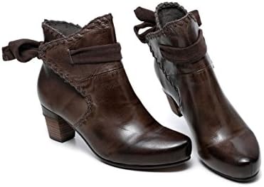 Sahara Flat Heel Ankle Women Leather Boots - Brown - Size 9