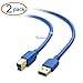 Cable Matters 2-Pack 5Gbps USB 3.0 Cable - 3ft, Short USB A to B Cable, USB3 Cord with Type-B 3.0 Connector for Hard Drive Enclosure/Built-in Hub and More, Blue