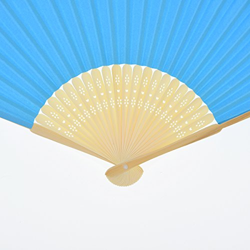 10 Packs Multicolor Bamboo Folding Fan Hadheld Fans Paper Folded Fan for Wedding Party Decoration - Thumbnail 4