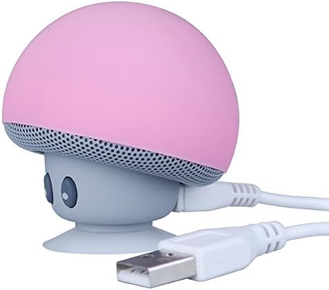ICENN Mini Portable Wireless Bluetooth Mushroom Speaker and Cell Phone Support Holder with Suction Cup Loud Sound Compatible with Iphone Samsung Moto LG HTC Laptop Ipad Pink