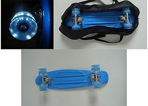 22" LED LIGHT WHEEL PENNY STYLE SKATEBOARDS SKATING DECK BOARDS + CARRYING BAG (BLUE)