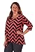 Hot Ginger Women's Plus Size Chevron Print Lace Back Top (Size: 1X-3X)